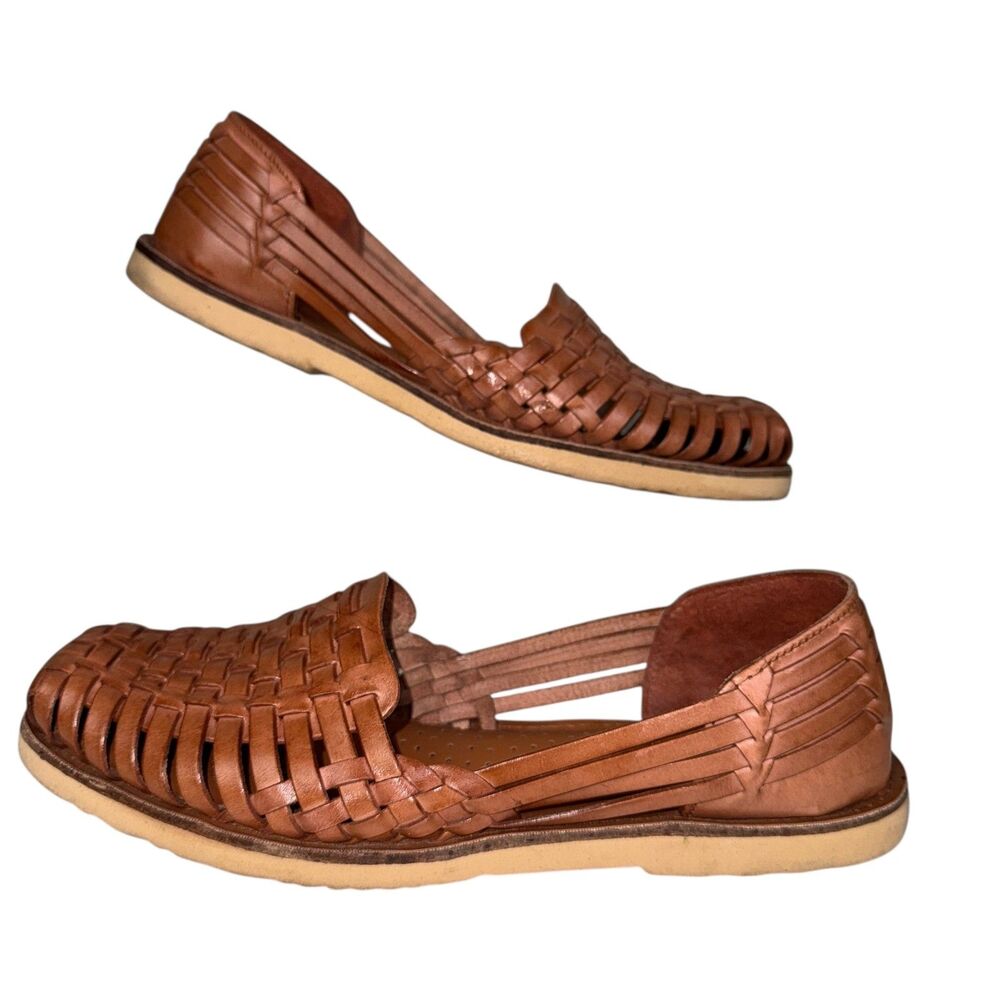 Women’s Sunsteps Venetian Tan Hand Woven Leather Huarache Sandals 7 Brown - Picture 2 of 6